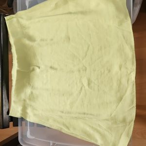 Lime green silky skirt